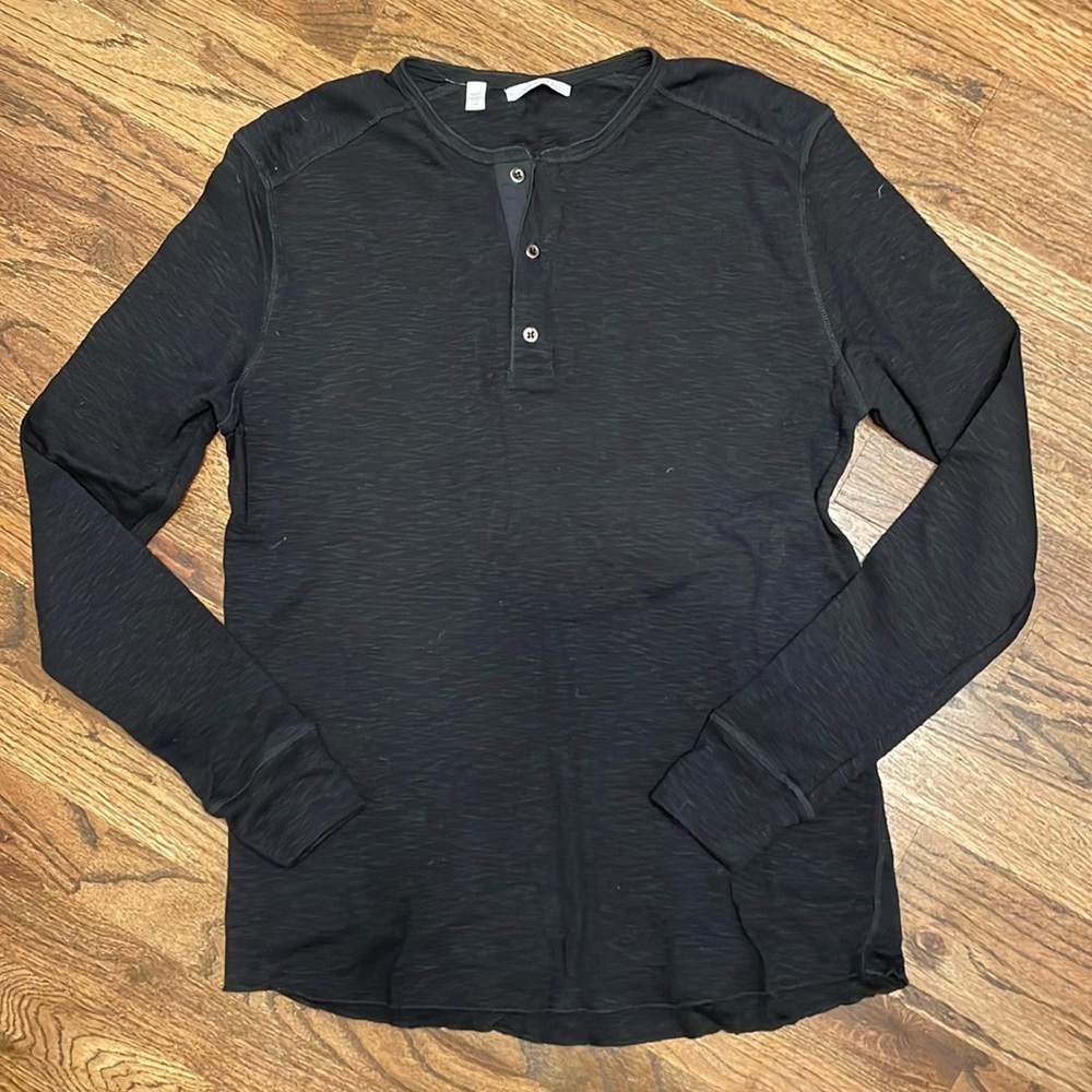 Nominee Brand Men’s Henley Large Black Cotton Excellent Quality and Condition